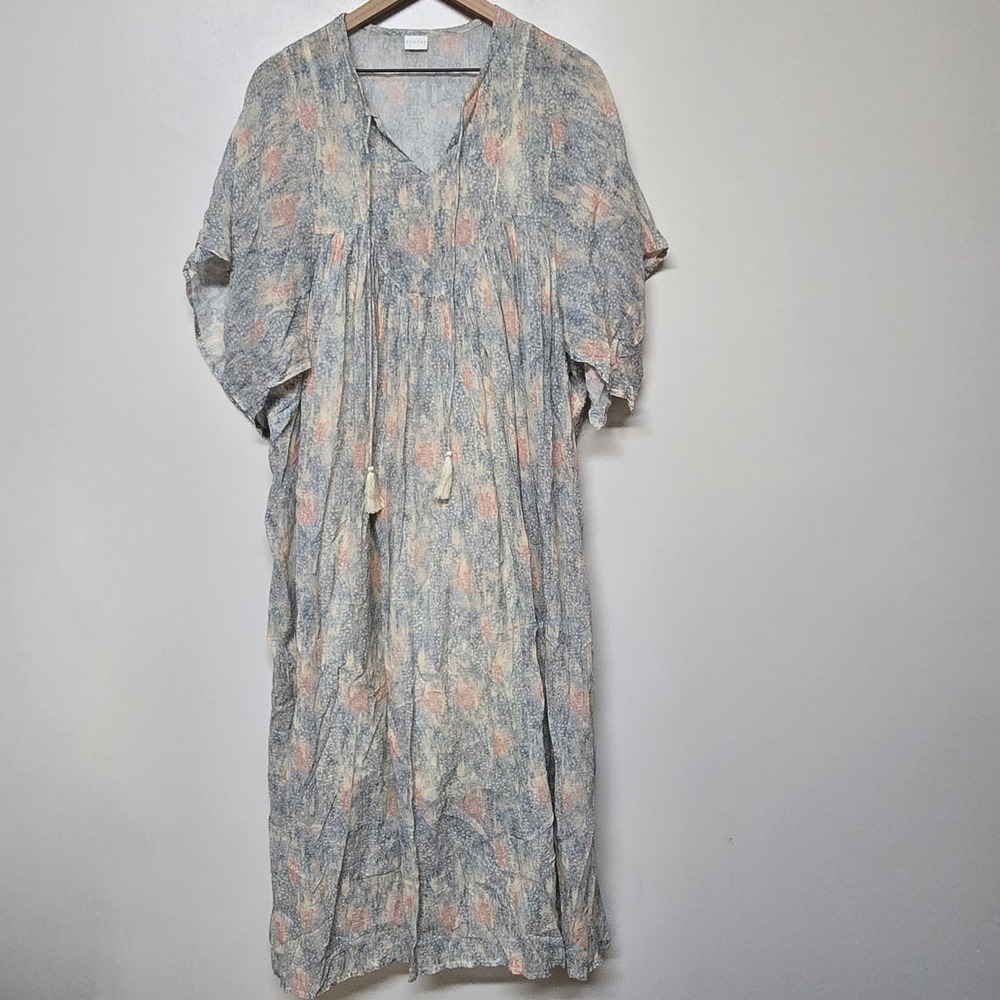 POETRY Lawn Cotton Kaftan Kimono Dress Cotton Underslip Midi Dress Sz 6 Boho